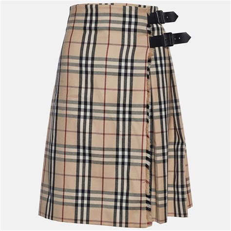 burberry novacheck pleated buckle detail wraparound skirt|Burberry Women's Check Pleated Skirts for Women.